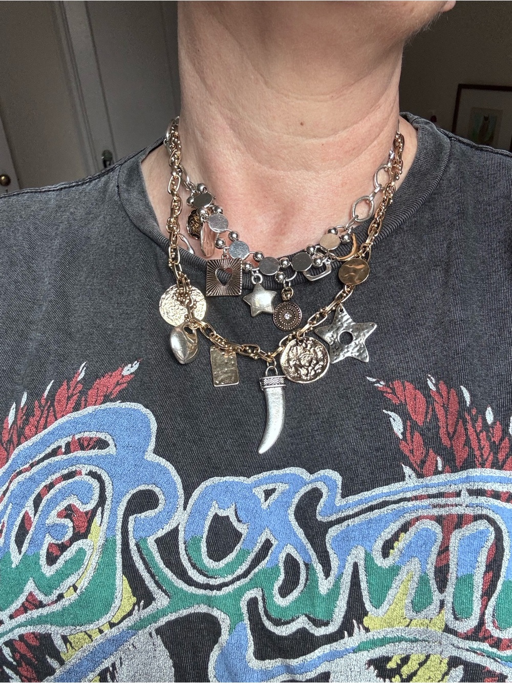 Free People Maxamillion Mixed Metal Necklace - Evening Out - Picture 2 of 5